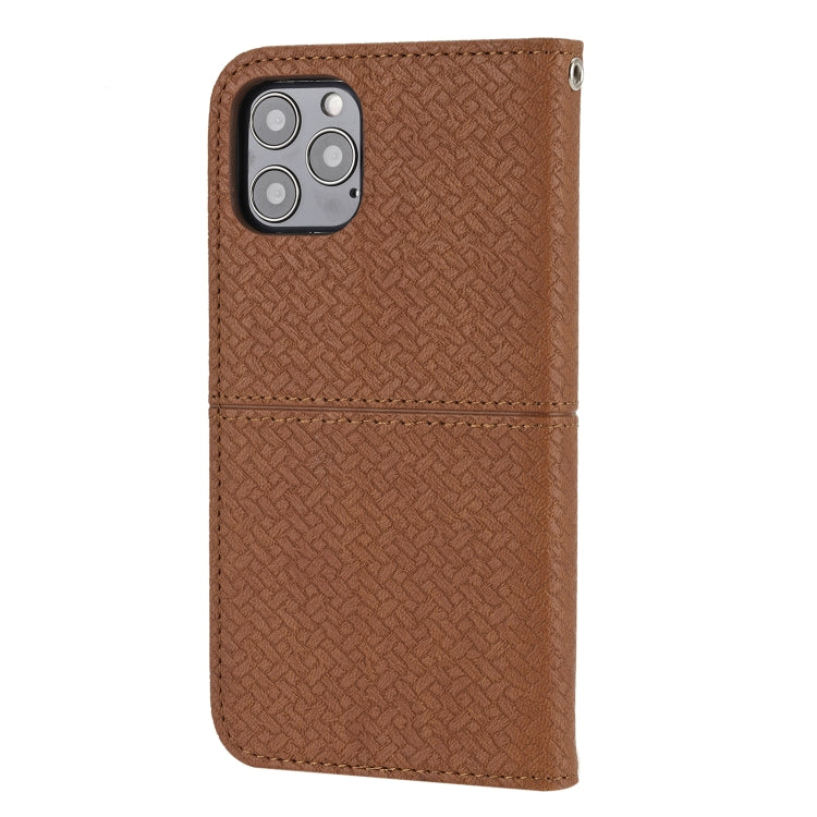 For iPhone 11 Pro Woven Texture Stitching Magnetic Horizontal Flip PU Leather Case with Holder & Card Slots & Wallet & Lanyard