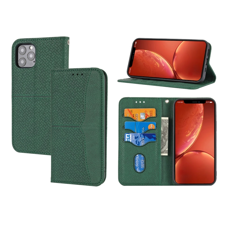 For iPhone 11 Pro Woven Texture Stitching Magnetic Horizontal Flip PU Leather Case with Holder & Card Slots & Wallet & Lanyard