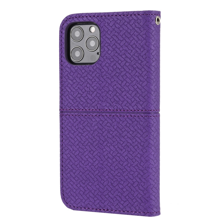 For iPhone 11 Pro Woven Texture Stitching Magnetic Horizontal Flip PU Leather Case with Holder & Card Slots & Wallet & Lanyard