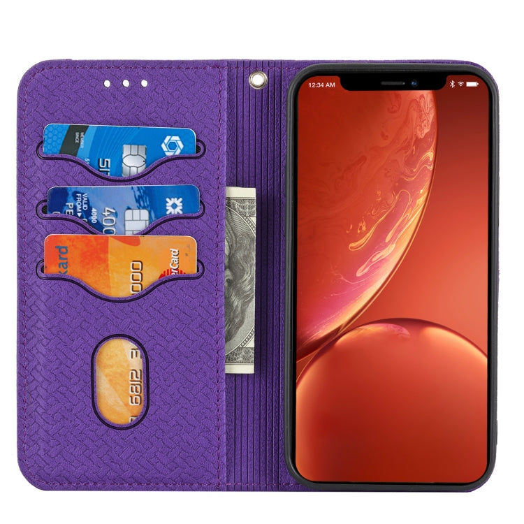 For iPhone 11 Pro Max Woven Texture Stitching Magnetic Horizontal Flip PU Leather Case with Holder & Card Slots & Wallet & Lanyard