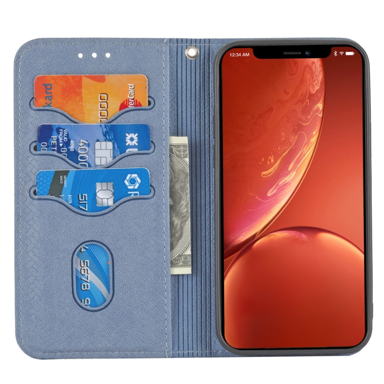For iPhone 13 Pro Woven Texture Stitching Magnetic Horizontal Flip PU Leather Case with Holder & Card Slots & Wallet & Lanyard