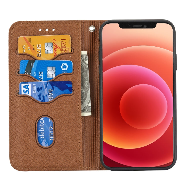 For iPhone XS Max Woven Texture Stitching Magnetic Horizontal Flip PU Leather Case with Holder & Card Slots & Wallet & Lanyard