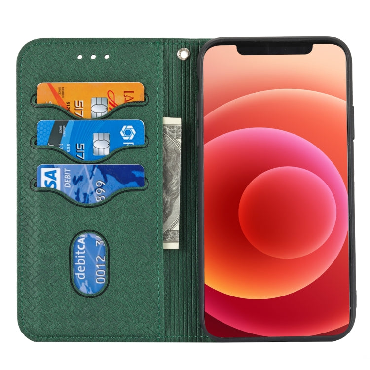 For iPhone XS Max Woven Texture Stitching Magnetic Horizontal Flip PU Leather Case with Holder & Card Slots & Wallet & Lanyard