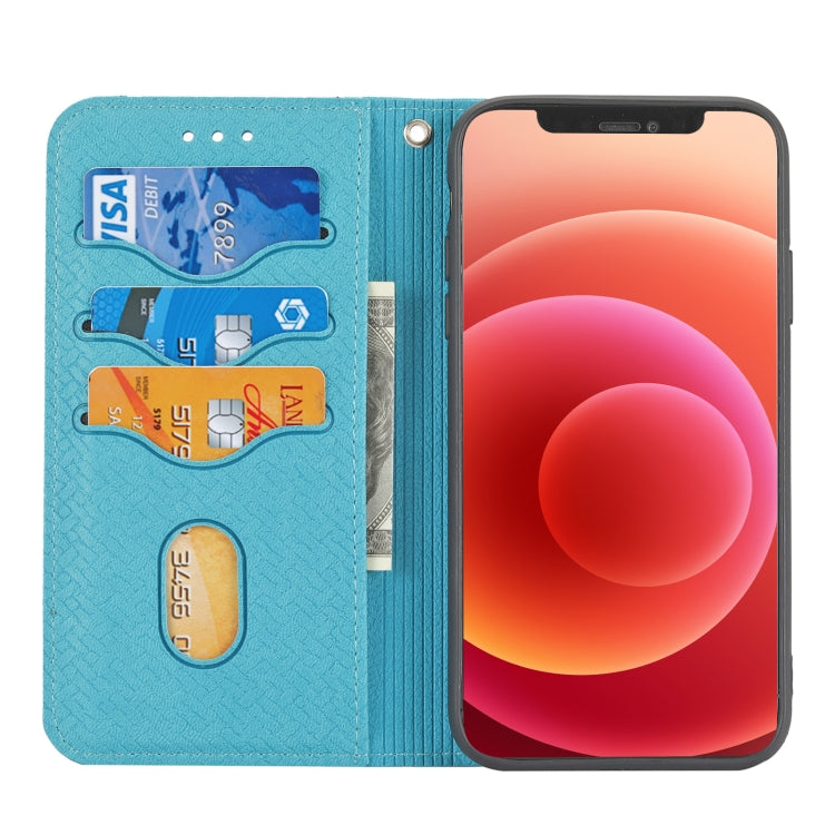 For iPhone XS Max Woven Texture Stitching Magnetic Horizontal Flip PU Leather Case with Holder & Card Slots & Wallet & Lanyard