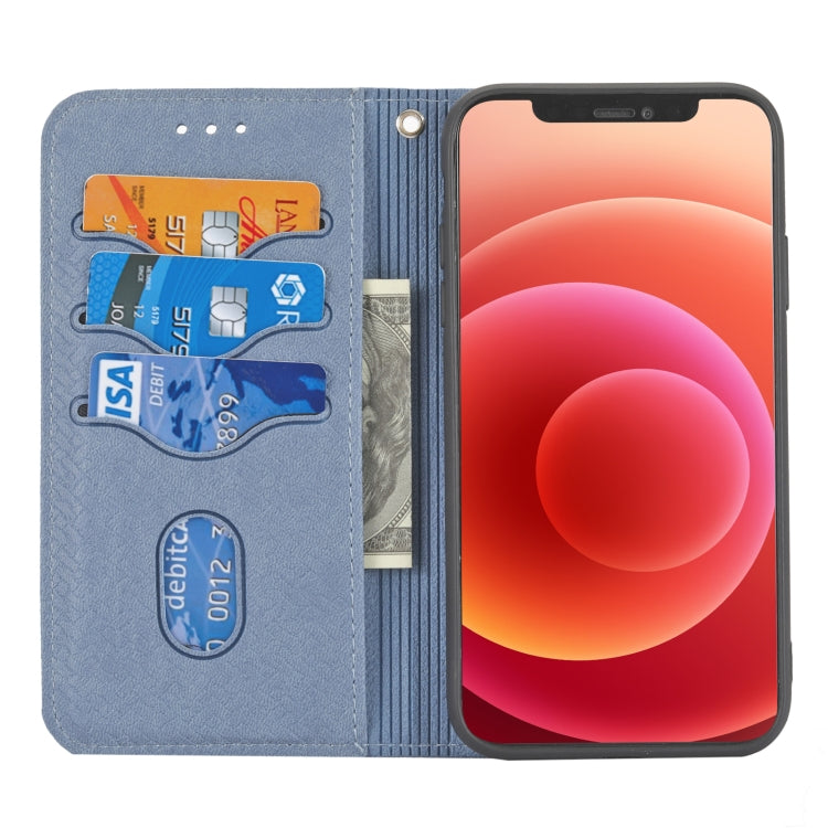 For iPhone XS Max Woven Texture Stitching Magnetic Horizontal Flip PU Leather Case with Holder & Card Slots & Wallet & Lanyard