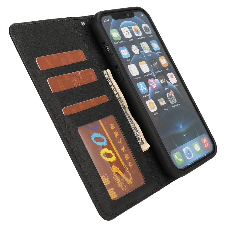 For iPhone 13 mini Ultra-thin Detachable Silk Texture Horizontal Flip PU Leather Case with Card Slots & Wallet & Photo Frame