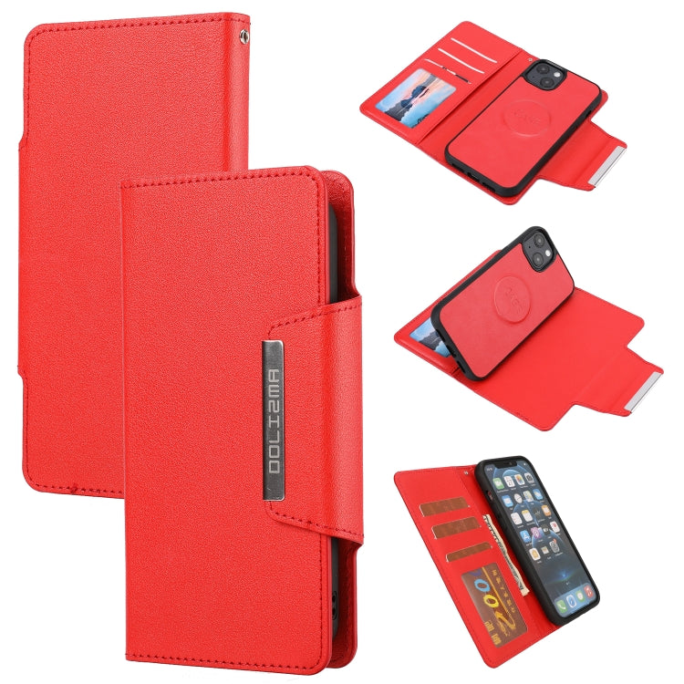 For iPhone 13 mini Ultra-thin Detachable Silk Texture Horizontal Flip PU Leather Case with Card Slots & Wallet & Photo Frame