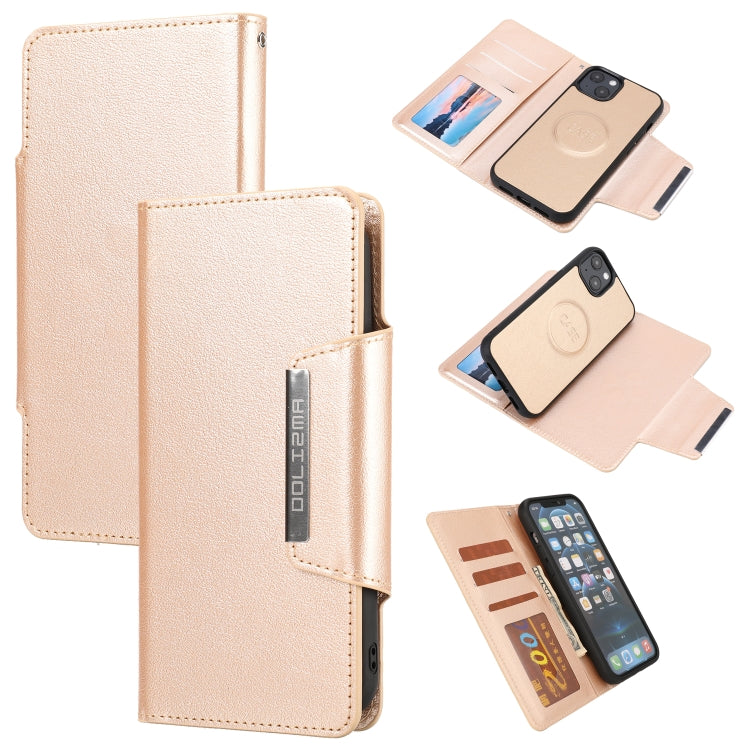 For iPhone 13 mini Ultra-thin Detachable Silk Texture Horizontal Flip PU Leather Case with Card Slots & Wallet & Photo Frame
