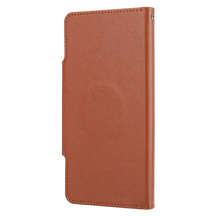For iPhone 13 mini Ultra-thin Detachable Silk Texture Horizontal Flip PU Leather Case with Card Slots & Wallet & Photo Frame