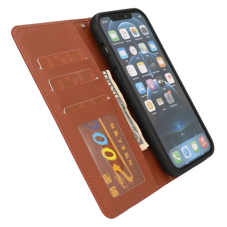 For iPhone 13 mini Ultra-thin Detachable Silk Texture Horizontal Flip PU Leather Case with Card Slots & Wallet & Photo Frame