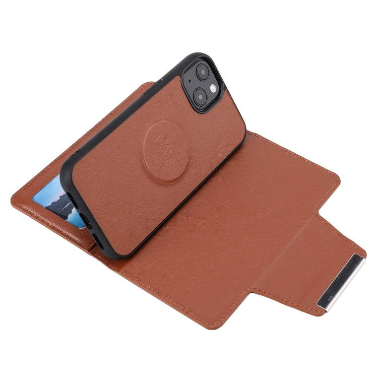 For iPhone 13 mini Ultra-thin Detachable Silk Texture Horizontal Flip PU Leather Case with Card Slots & Wallet & Photo Frame