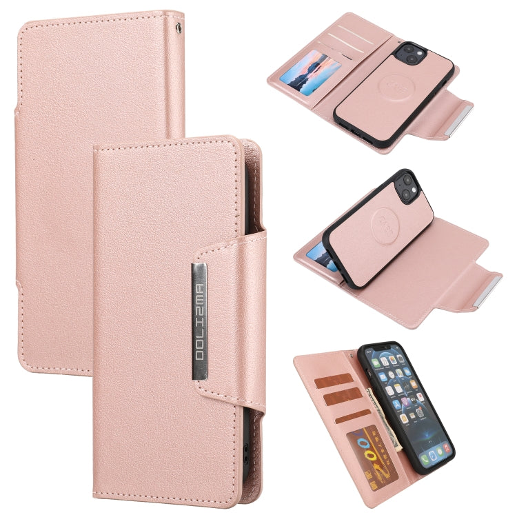 For iPhone 13 Ultra-thin Detachable Silk Texture Horizontal Flip PU Leather Case with Card Slots & Wallet & Photo Frame