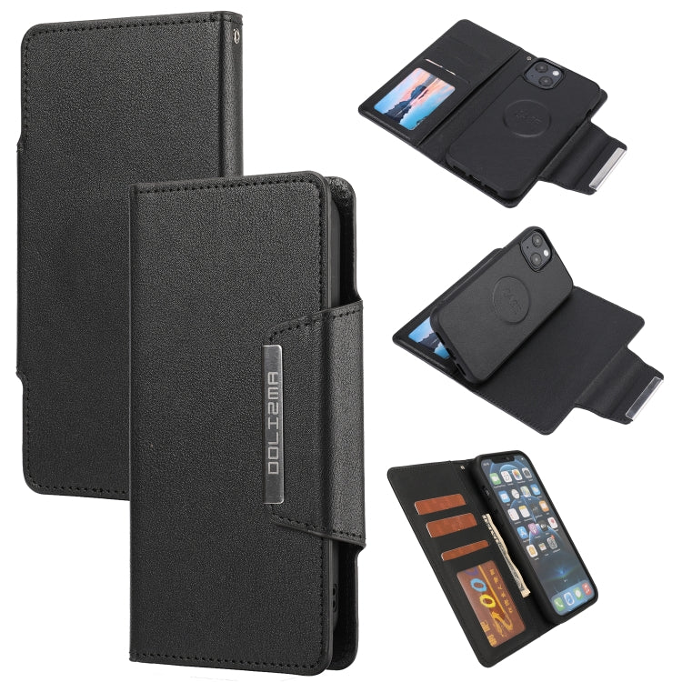 For iPhone 13 Ultra-thin Detachable Silk Texture Horizontal Flip PU Leather Case with Card Slots & Wallet & Photo Frame