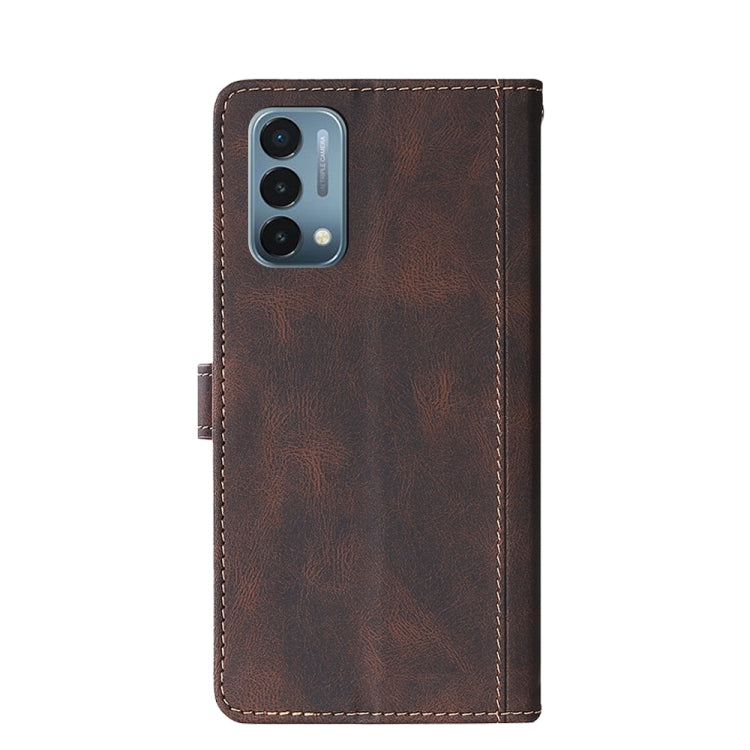 For OnePlus Nord N200 5G Stitching Skin Feel Magnetic Buckle Horizontal Flip PU Leather Case with Holder & Card Slots & Wallet