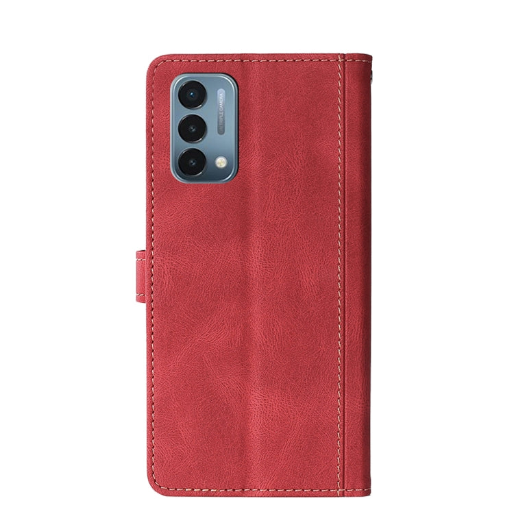 For OnePlus Nord N200 5G Stitching Skin Feel Magnetic Buckle Horizontal Flip PU Leather Case with Holder & Card Slots & Wallet