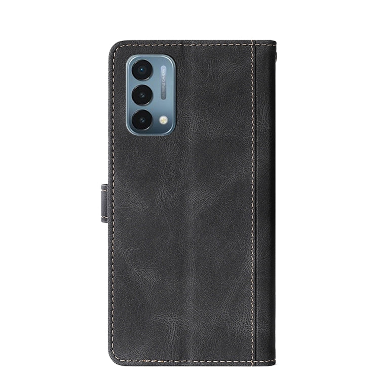 For OnePlus Nord N200 5G Stitching Skin Feel Magnetic Buckle Horizontal Flip PU Leather Case with Holder & Card Slots & Wallet