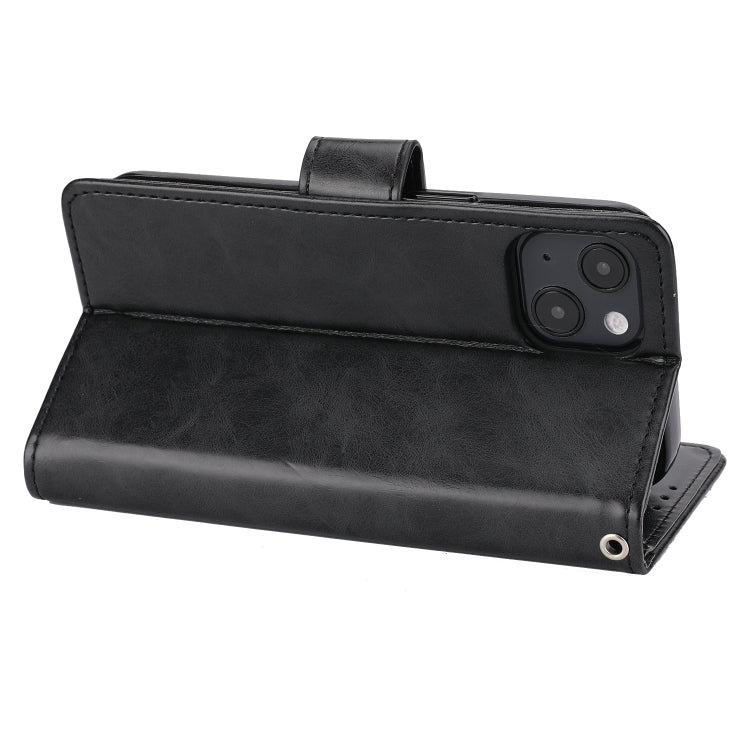 For iPhone 13 mini Crazy Horse Texture Horizontal Flip PU Leather Case with Holder & Card Slots & Wallet & Photo Frame