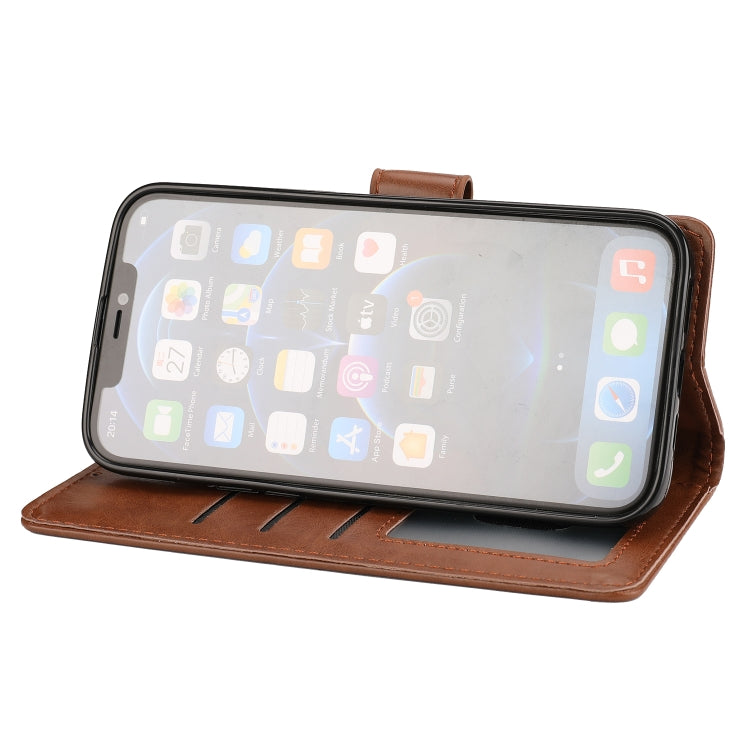 For iPhone 13 mini Crazy Horse Texture Horizontal Flip PU Leather Case with Holder & Card Slots & Wallet & Photo Frame