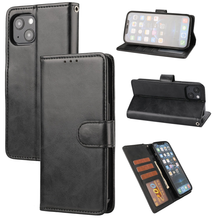 For iPhone 13 Crazy Horse Texture Horizontal Flip PU Leather Case with Holder & Card Slots & Wallet & Photo Frame