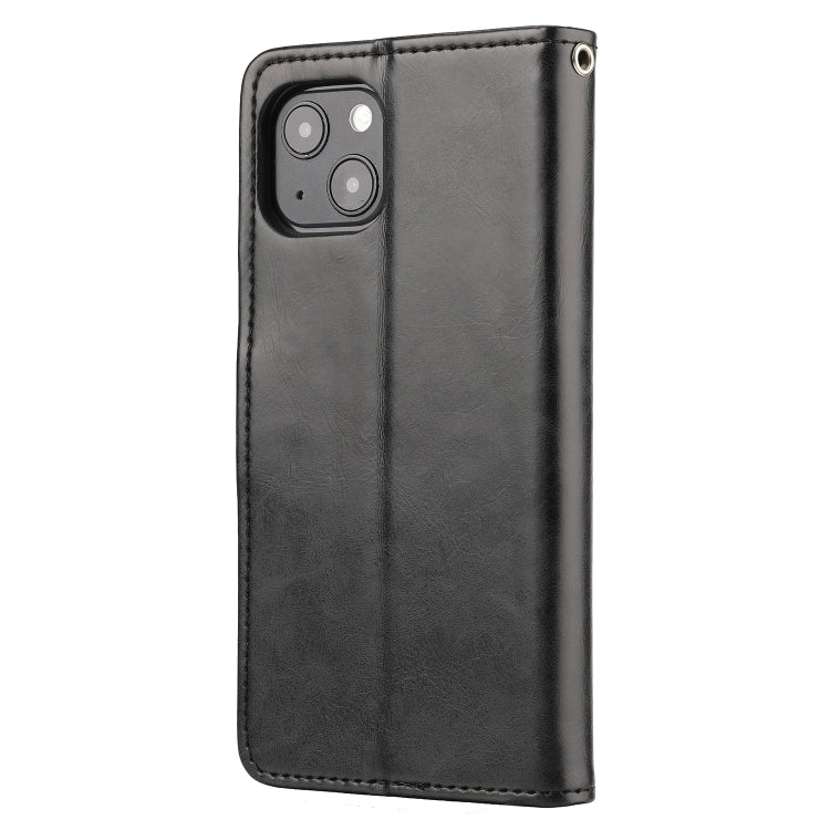 For iPhone 13 Crazy Horse Texture Horizontal Flip PU Leather Case with Holder & Card Slots & Wallet & Photo Frame