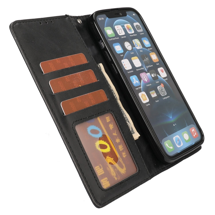 For iPhone 13 Crazy Horse Texture Horizontal Flip PU Leather Case with Holder & Card Slots & Wallet & Photo Frame
