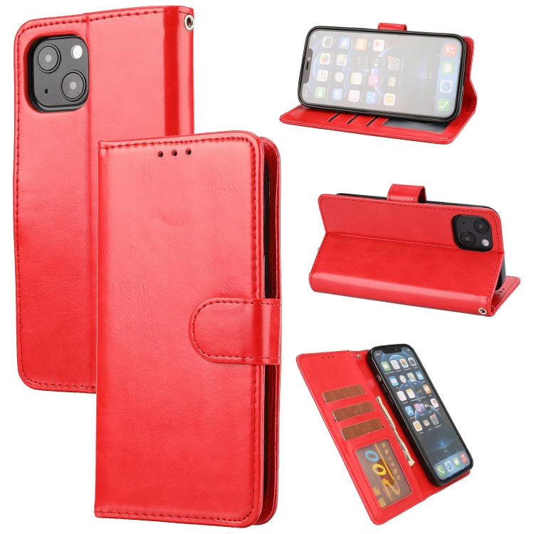 For iPhone 13 Crazy Horse Texture Horizontal Flip PU Leather Case with Holder & Card Slots & Wallet & Photo Frame