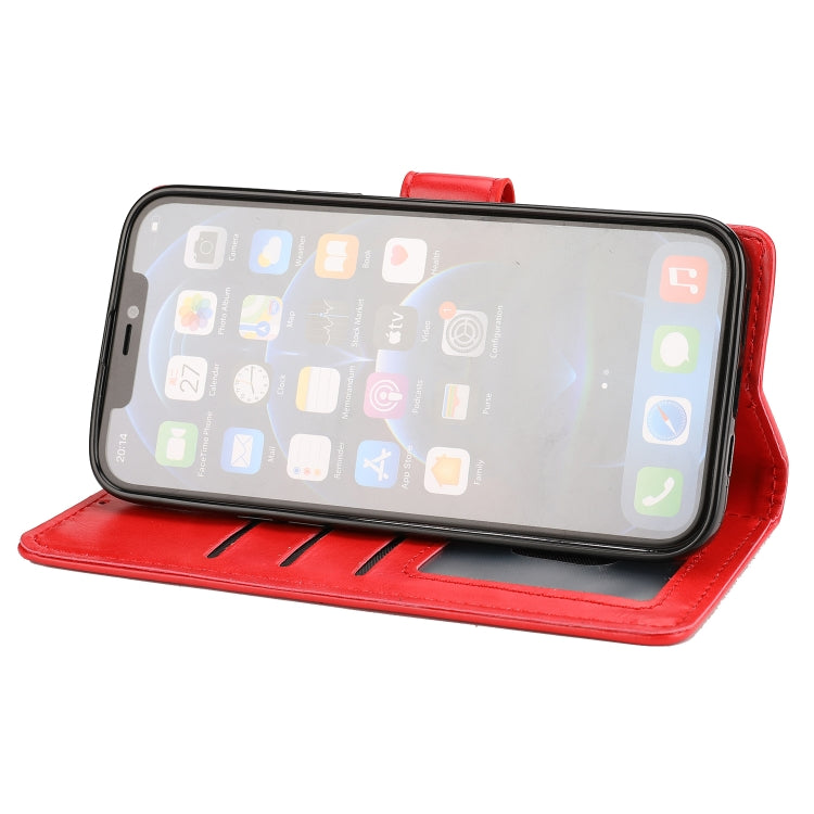 For iPhone 13 Crazy Horse Texture Horizontal Flip PU Leather Case with Holder & Card Slots & Wallet & Photo Frame