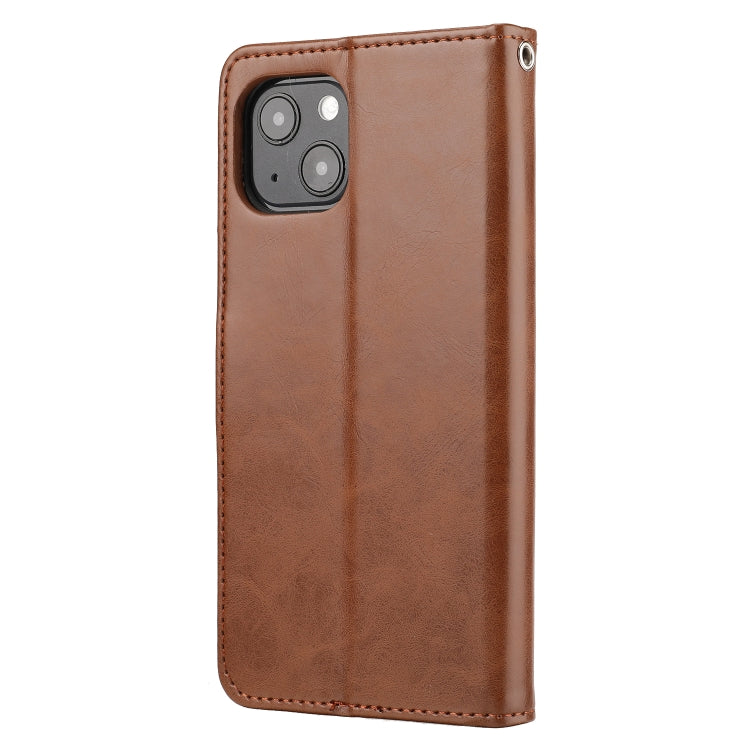 For iPhone 13 Crazy Horse Texture Horizontal Flip PU Leather Case with Holder & Card Slots & Wallet & Photo Frame