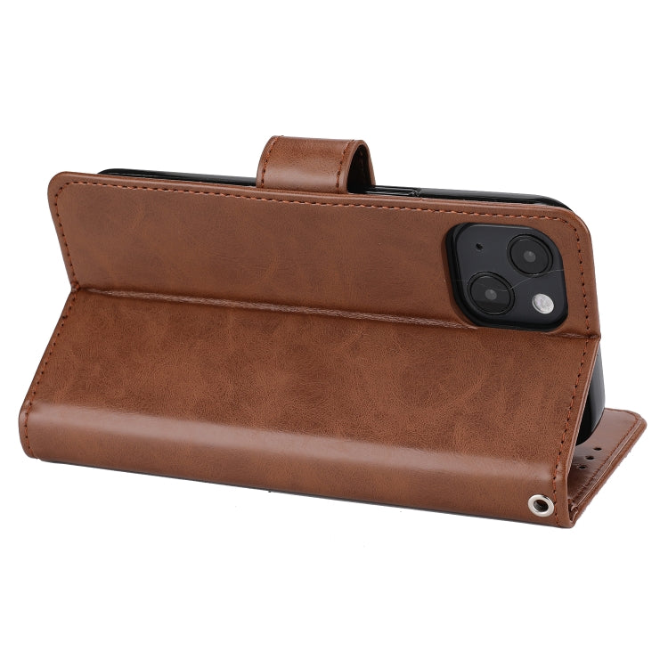 For iPhone 13 Crazy Horse Texture Horizontal Flip PU Leather Case with Holder & Card Slots & Wallet & Photo Frame