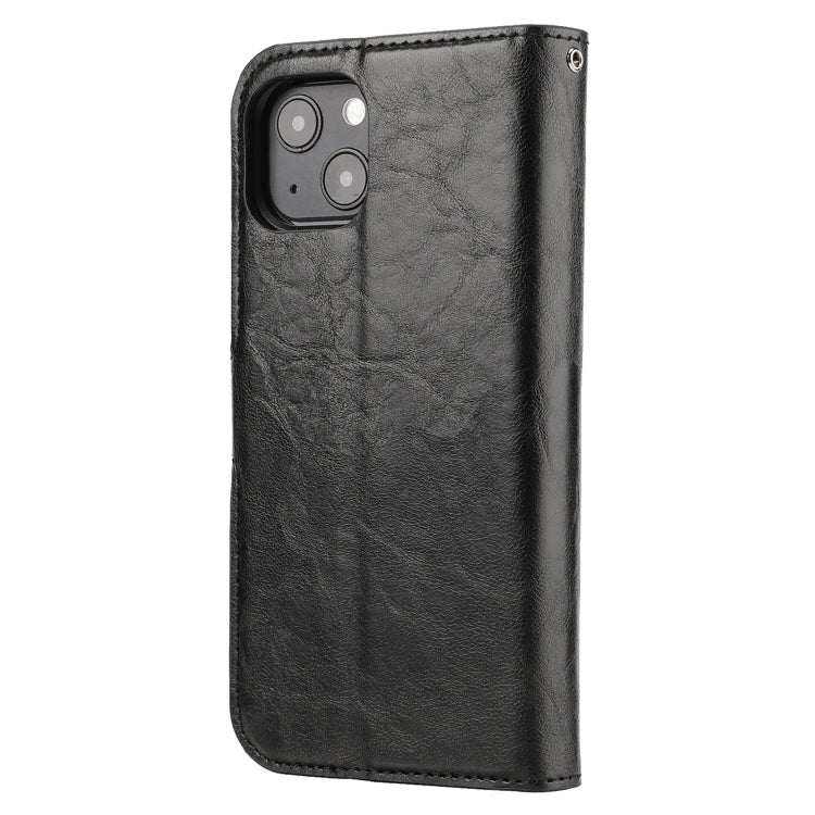 For iPhone 13 Crazy Horse Texture Detachable Horizontal Flip PU Leather Case with Holder & Card Slots & Wallet & Photo Frame