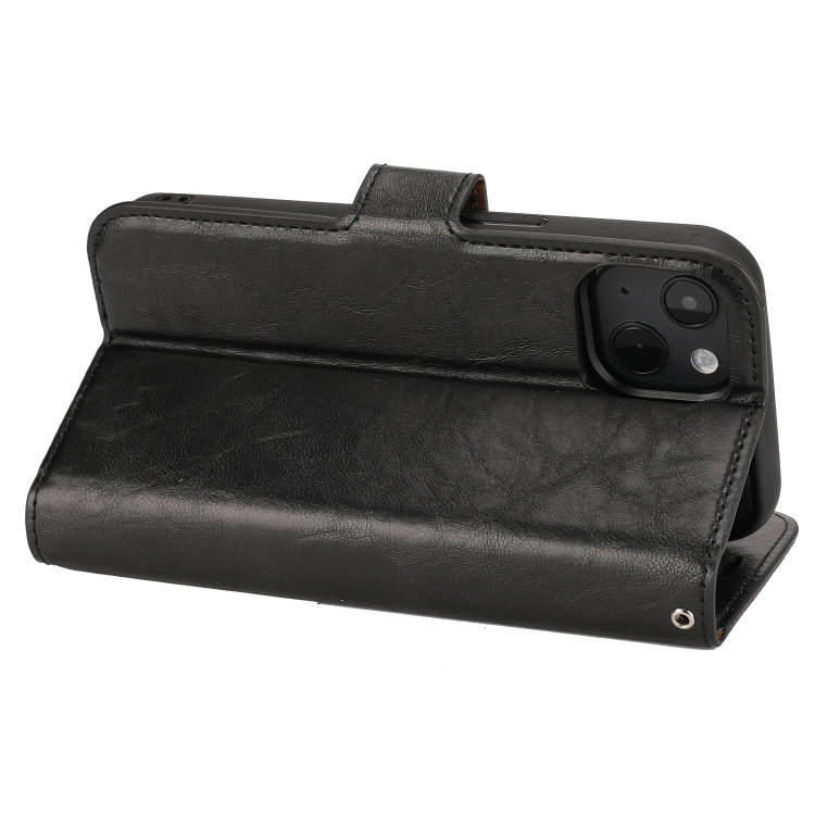 For iPhone 13 Crazy Horse Texture Detachable Horizontal Flip PU Leather Case with Holder & Card Slots & Wallet & Photo Frame