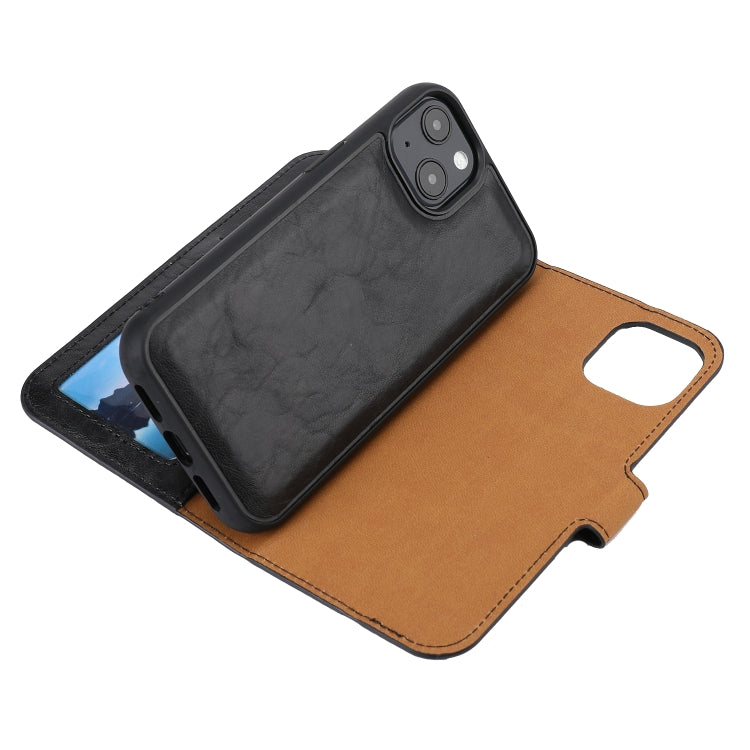 For iPhone 13 Crazy Horse Texture Detachable Horizontal Flip PU Leather Case with Holder & Card Slots & Wallet & Photo Frame