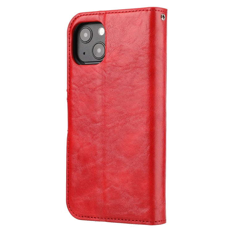 For iPhone 13 Crazy Horse Texture Detachable Horizontal Flip PU Leather Case with Holder & Card Slots & Wallet & Photo Frame