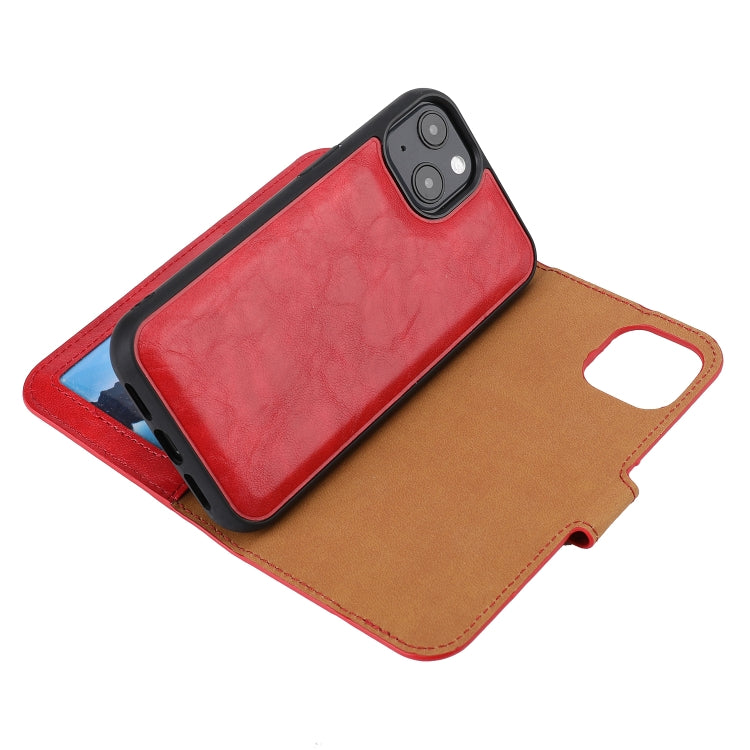 For iPhone 13 Crazy Horse Texture Detachable Horizontal Flip PU Leather Case with Holder & Card Slots & Wallet & Photo Frame