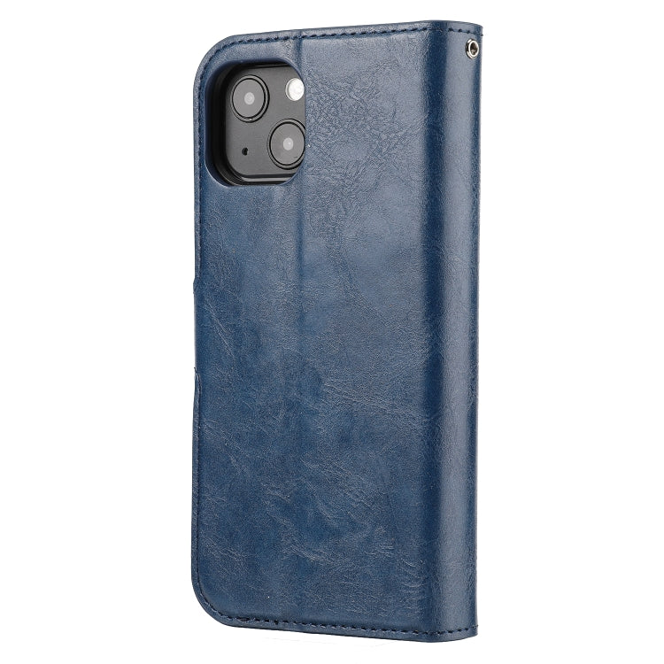 For iPhone 13 Crazy Horse Texture Detachable Horizontal Flip PU Leather Case with Holder & Card Slots & Wallet & Photo Frame