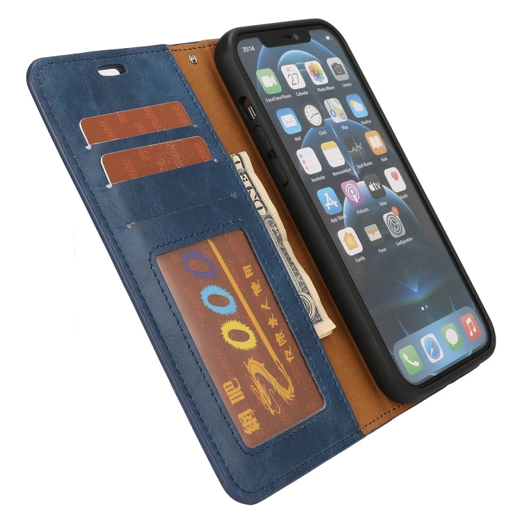 For iPhone 13 Crazy Horse Texture Detachable Horizontal Flip PU Leather Case with Holder & Card Slots & Wallet & Photo Frame