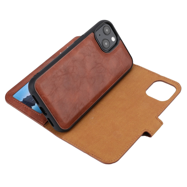 For iPhone 13 Crazy Horse Texture Detachable Horizontal Flip PU Leather Case with Holder & Card Slots & Wallet & Photo Frame