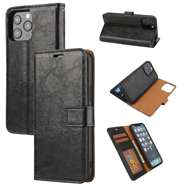 For iPhone 13 Pro Crazy Horse Texture Detachable Horizontal Flip PU Leather Case with Holder & Card Slots & Wallet & Photo Frame