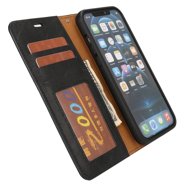 For iPhone 13 Pro Crazy Horse Texture Detachable Horizontal Flip PU Leather Case with Holder & Card Slots & Wallet & Photo Frame