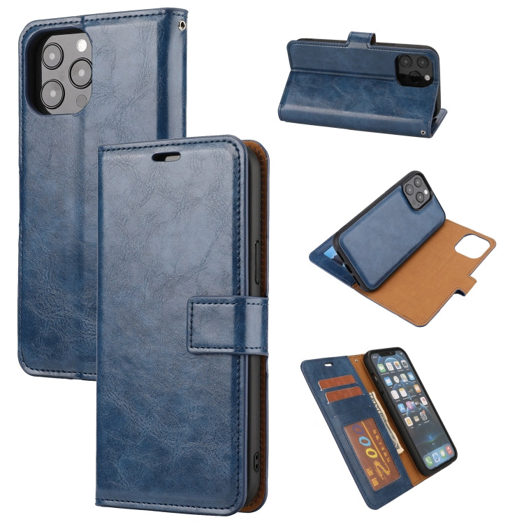 For iPhone 13 Pro Crazy Horse Texture Detachable Horizontal Flip PU Leather Case with Holder & Card Slots & Wallet & Photo Frame
