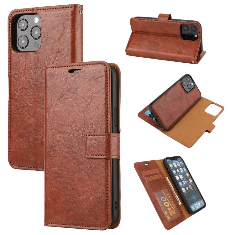 For iPhone 13 Pro Crazy Horse Texture Detachable Horizontal Flip PU Leather Case with Holder & Card Slots & Wallet & Photo Frame