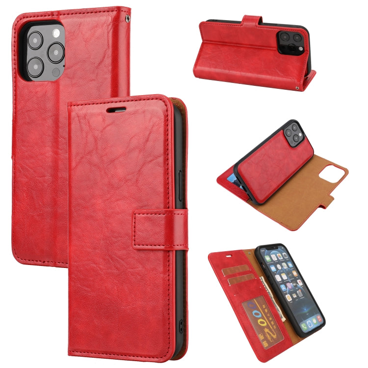 For iPhone 13 Pro Max Crazy Horse Texture Detachable Horizontal Flip PU Leather Case with Holder & Card Slots & Wallet & Photo Frame