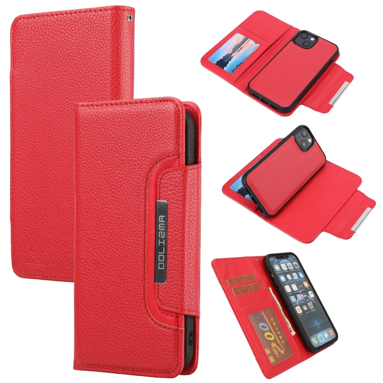 For iPhone 13 mini Litchi Texture Detachable Horizontal Flip PU Leather Case with Holder & Card Slots & Wallet & Photo Frame