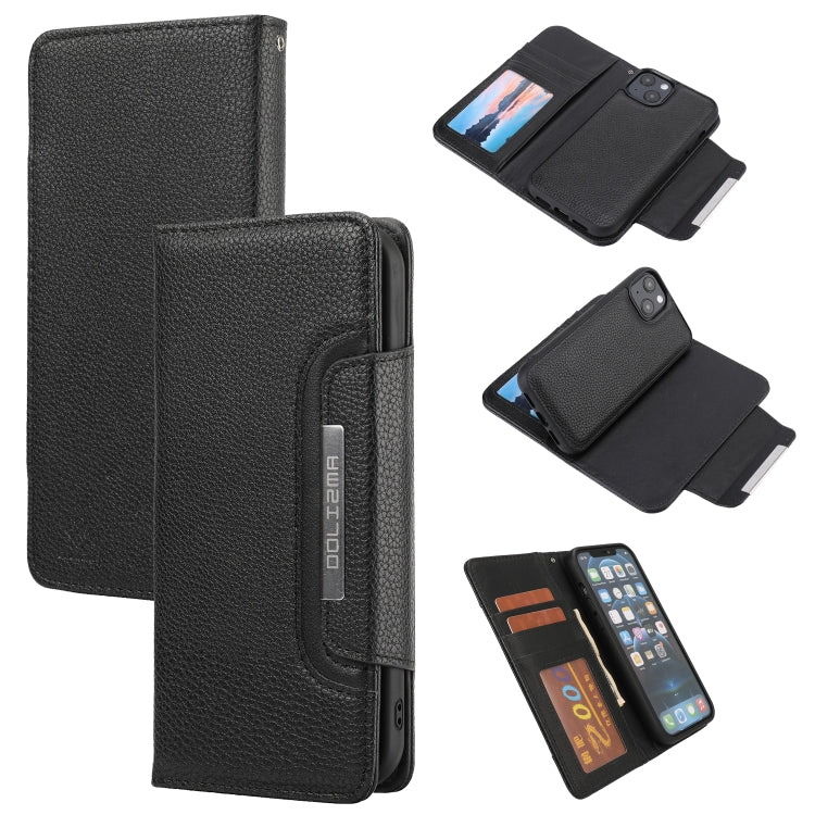 For iPhone 13 Litchi Texture Detachable Horizontal Flip PU Leather Case with Holder & Card Slots & Wallet & Photo Frame