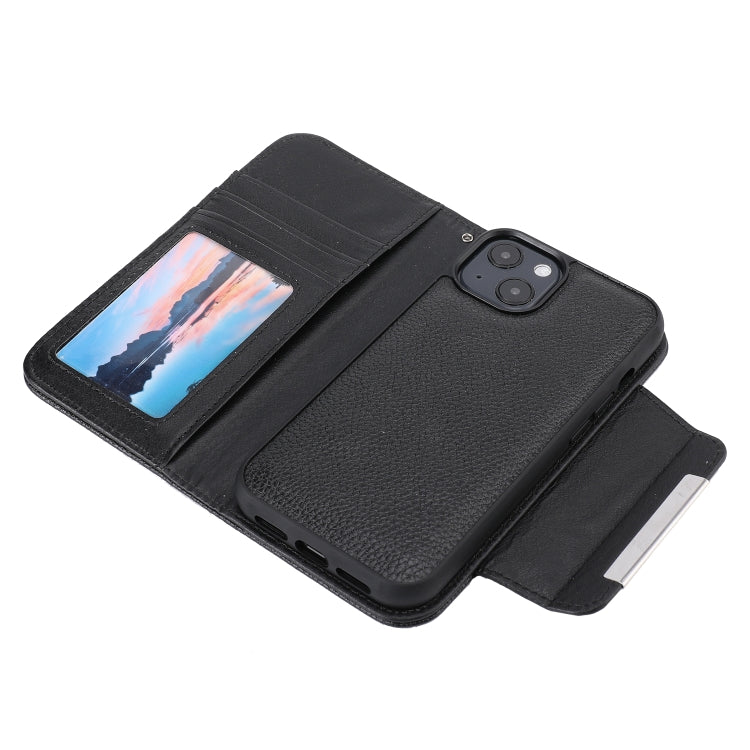 For iPhone 13 Litchi Texture Detachable Horizontal Flip PU Leather Case with Holder & Card Slots & Wallet & Photo Frame