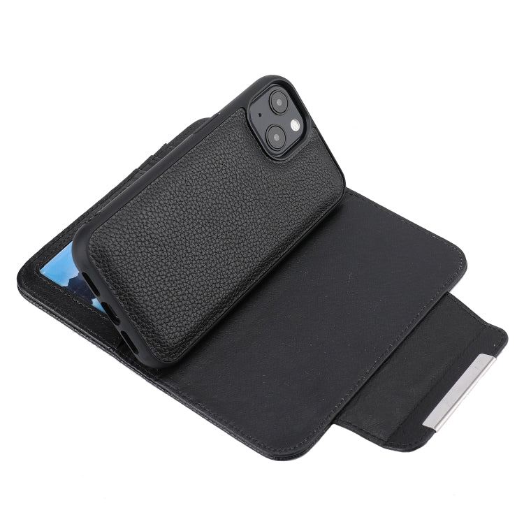 For iPhone 13 Litchi Texture Detachable Horizontal Flip PU Leather Case with Holder & Card Slots & Wallet & Photo Frame