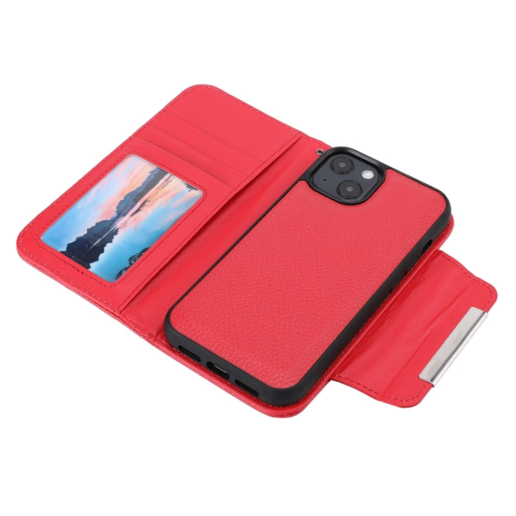 For iPhone 13 Litchi Texture Detachable Horizontal Flip PU Leather Case with Holder & Card Slots & Wallet & Photo Frame