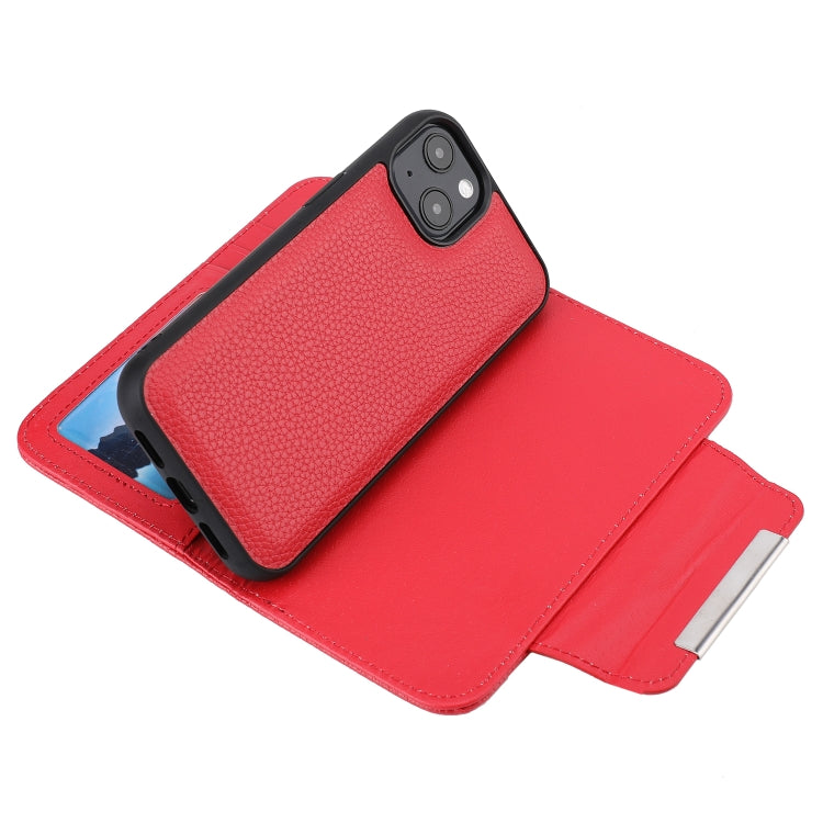 For iPhone 13 Litchi Texture Detachable Horizontal Flip PU Leather Case with Holder & Card Slots & Wallet & Photo Frame