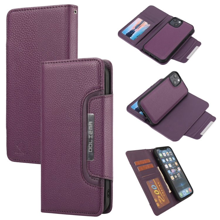 For iPhone 13 Litchi Texture Detachable Horizontal Flip PU Leather Case with Holder & Card Slots & Wallet & Photo Frame