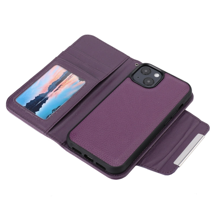 For iPhone 13 Litchi Texture Detachable Horizontal Flip PU Leather Case with Holder & Card Slots & Wallet & Photo Frame